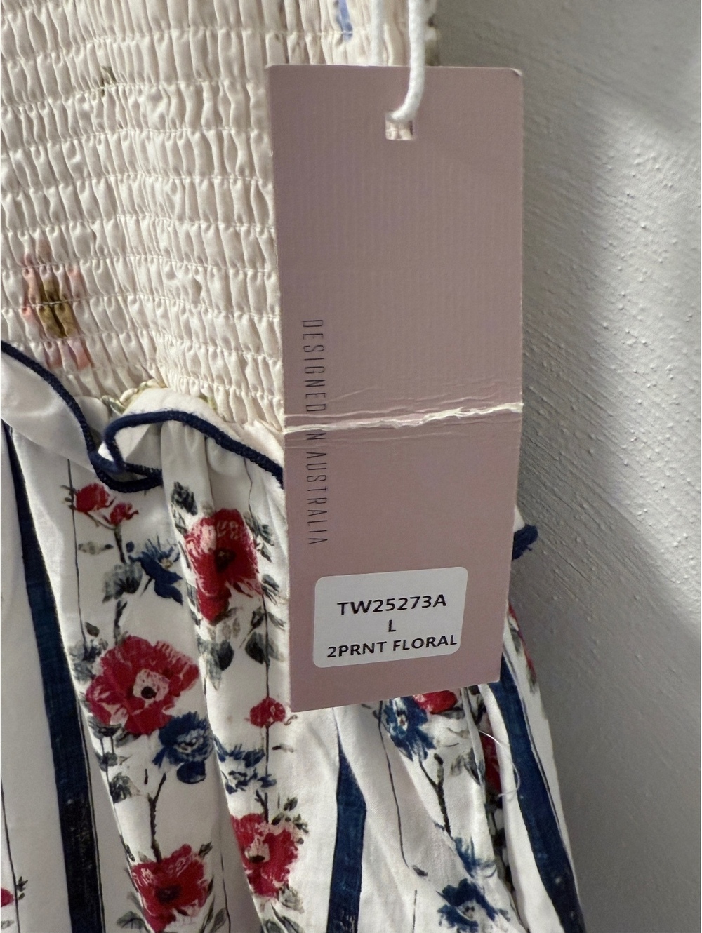 NWT Smocked Floral Tiered Maxi Dress By White Closet size L - Picture 5 of 6